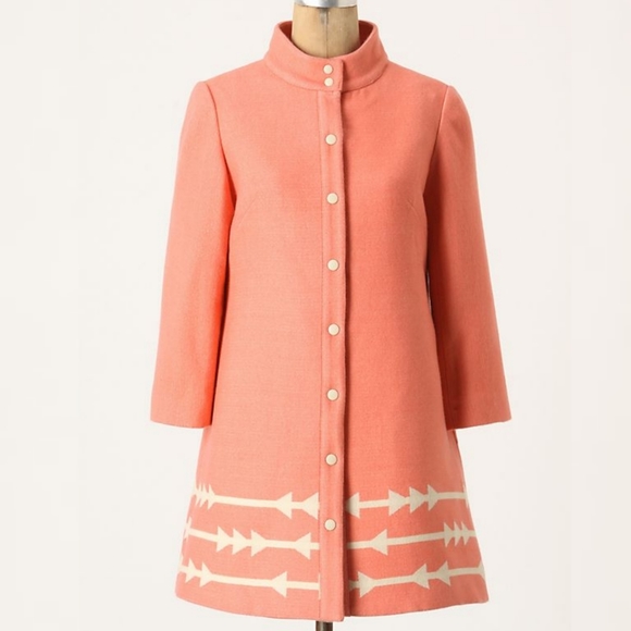Anthropologie Jackets & Blazers - Anthropologie Lauren Moffatt Eastward Pink Peacoat